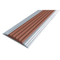 Алюминиевая полоса с резиновой вставкой 3 м коричневый ()