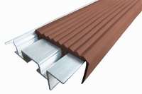 Алюминиевый закладной профиль SafeStep коричневый 1,2 м.пог. ()