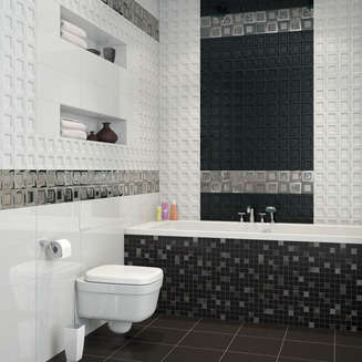 Плитка для ванной Ibero Black&White 20x50