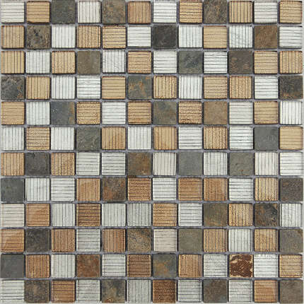 Caramelle Mosaic Naturelle Alcantara Ruggine 23x23x8