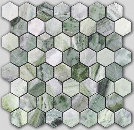 Caramelle Mosaic Pietrine Hexagonal Onice Verde oliva POL hex 23x40x7
