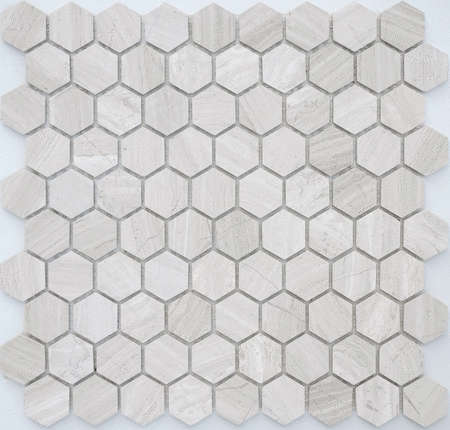 Caramelle Mosaic Pietrine Hexagonal Travertino silver MAT hex 18x30x6 ()