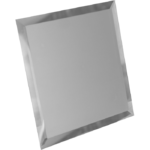 Квадратная зеркальная серебряная матовая плитка с фацетом 10 мм КЗСм1-15 (150x150)