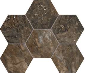 Dark Brown BR04 Hexagon 28.5x25 Полированная (285x250)