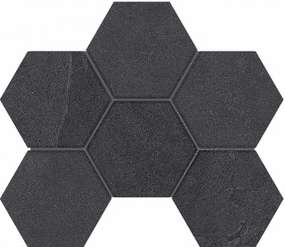 LN04-TE04 Black Hexagon 25x285 неполированная (285x250)