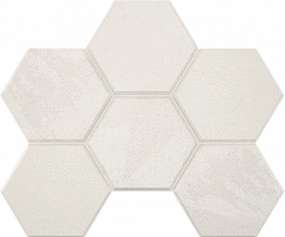 LN00-TE00 White Hexagon 28.5x25 неполированный (285x250)