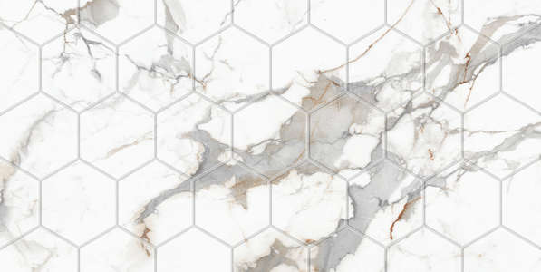 White Mat Hex 30x60 (600x300)