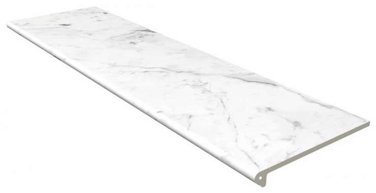 Gres de Aragon Marble Carrara Blanco Peldano Redondeado 120