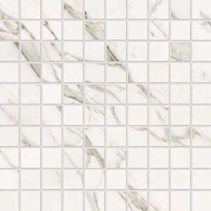 Keope Ceramiche Elements LUX Calacatta Statuarietto Mosaico Lappato 30x30