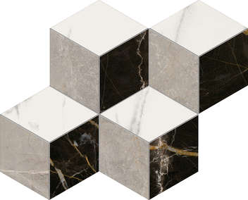 Mosaico Rombi Port Laurent-Silver Grey- Lincoln Lappato 35.2x30.5 (352x305)