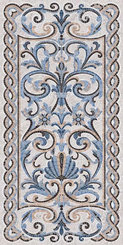Мозаика синий декорированный лаппатированный 119.5x238.5 (1195x2385)