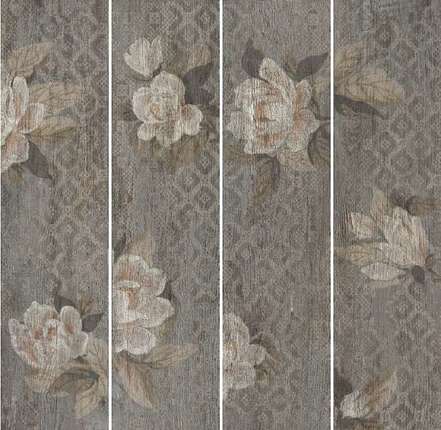 Kerama Marazzi Поджио Цветы коричневый обрезной