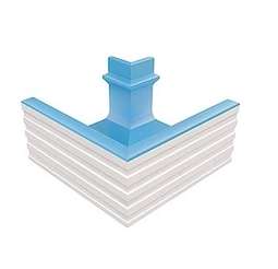 Переливной лоток керамический наружный угол Light Blue (255x255)
