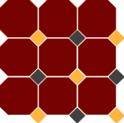 Top Cer Octagon 4420 OCT21+14-B Brick Red 20/Ochre Yellow 21 + Black 14 Dots