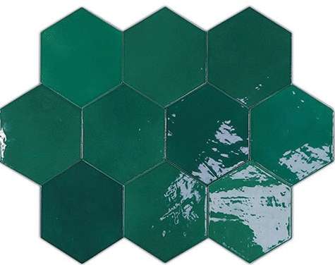 Wow Zellige Hexa Emerald 10.8x12.4