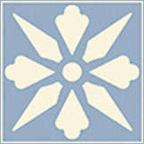 Winckelmans Метлахская плитка Enc06 White (L.Blue) 5x5