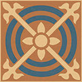 Winckelmans Метлахская плитка Enc 13 Cognac (Red Dark Blue) 7x7