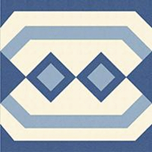 Winckelmans Метлахская плитка Enc 21f White (D.Blue, L.Blue) 10x10