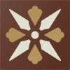 Winckelmans Метлахская плитка Fleur 13 (Red, White,Cognac) 5x5